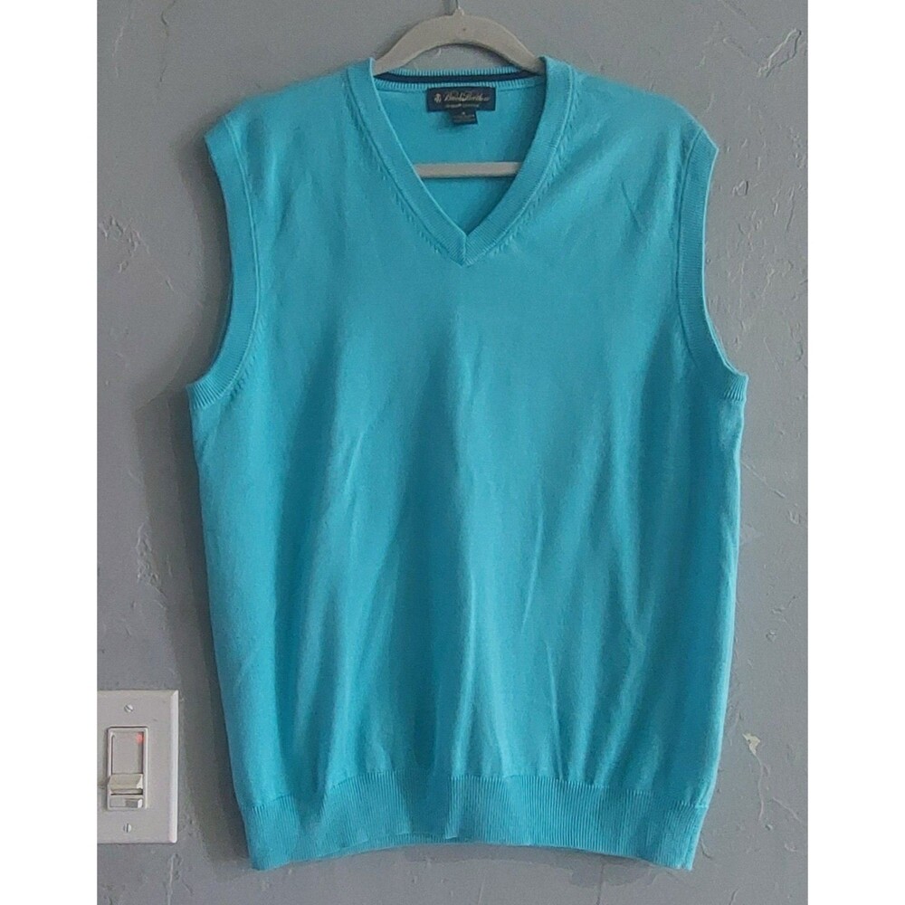 Brooks Brothers 100% Suprima Cotton, Vest Men M,blue ,comfort.